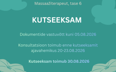 KUTSE ANDMINE JA TAASTÕENDAMINE AUGUST 2026
