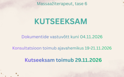 KUTSE ANDMINE JA TAASTÕENDAMINE NOVEMBER 2026